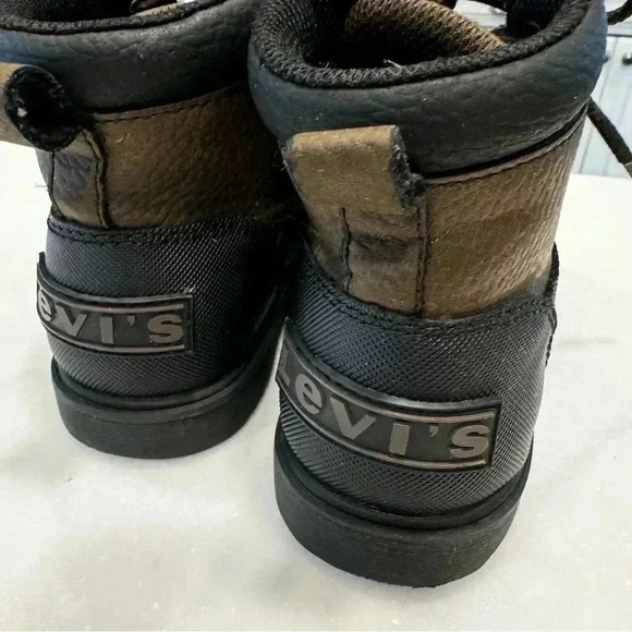 Levis Boots Kids 12 Brown Black Snow Rain Work Laceup Childrens Boys Girls - Picture 3 of 9